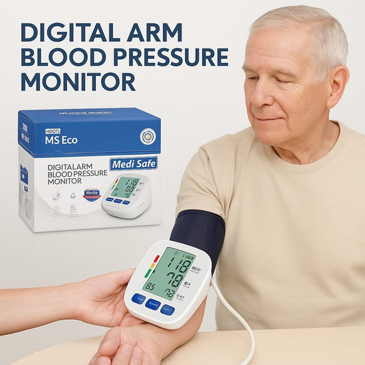 Medi Safe MS Eco Digital Arm Blood Pressure Monitor - 1 Year Warranty